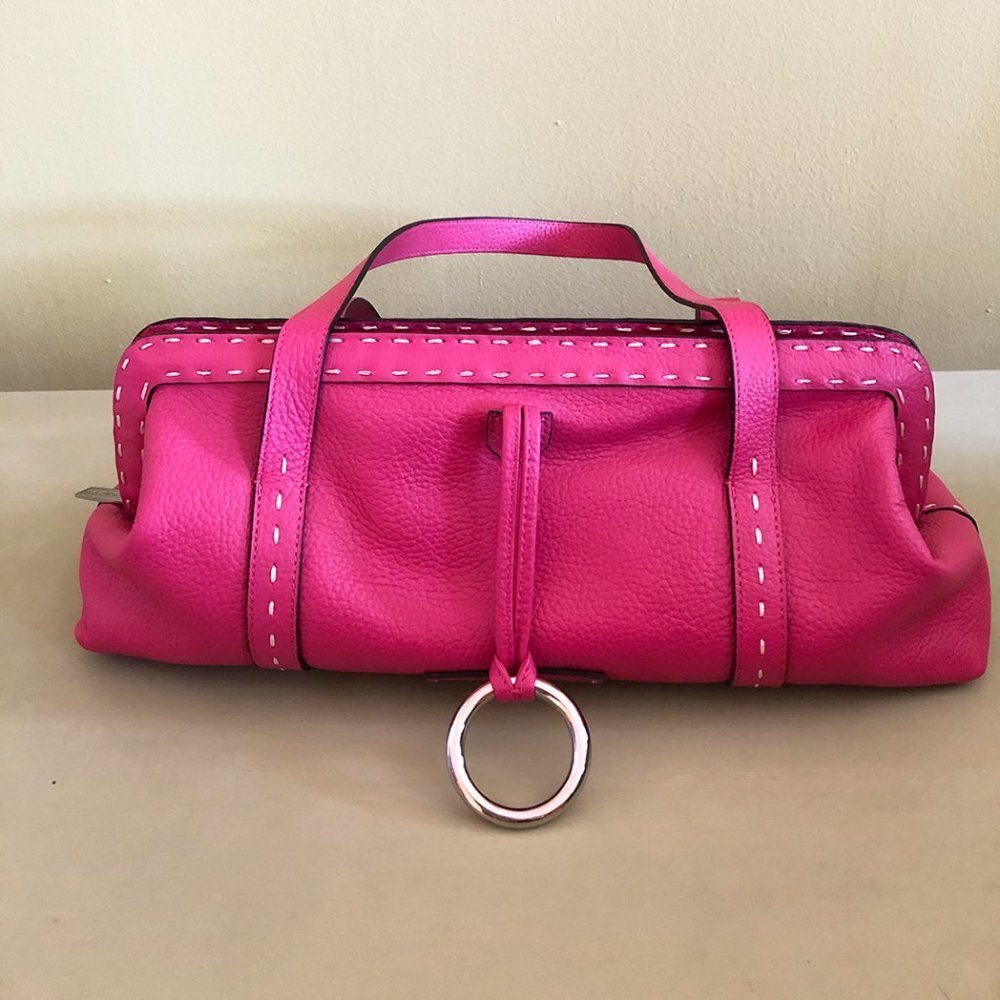 BCBG Hot Pink Satchel Handbag EUC